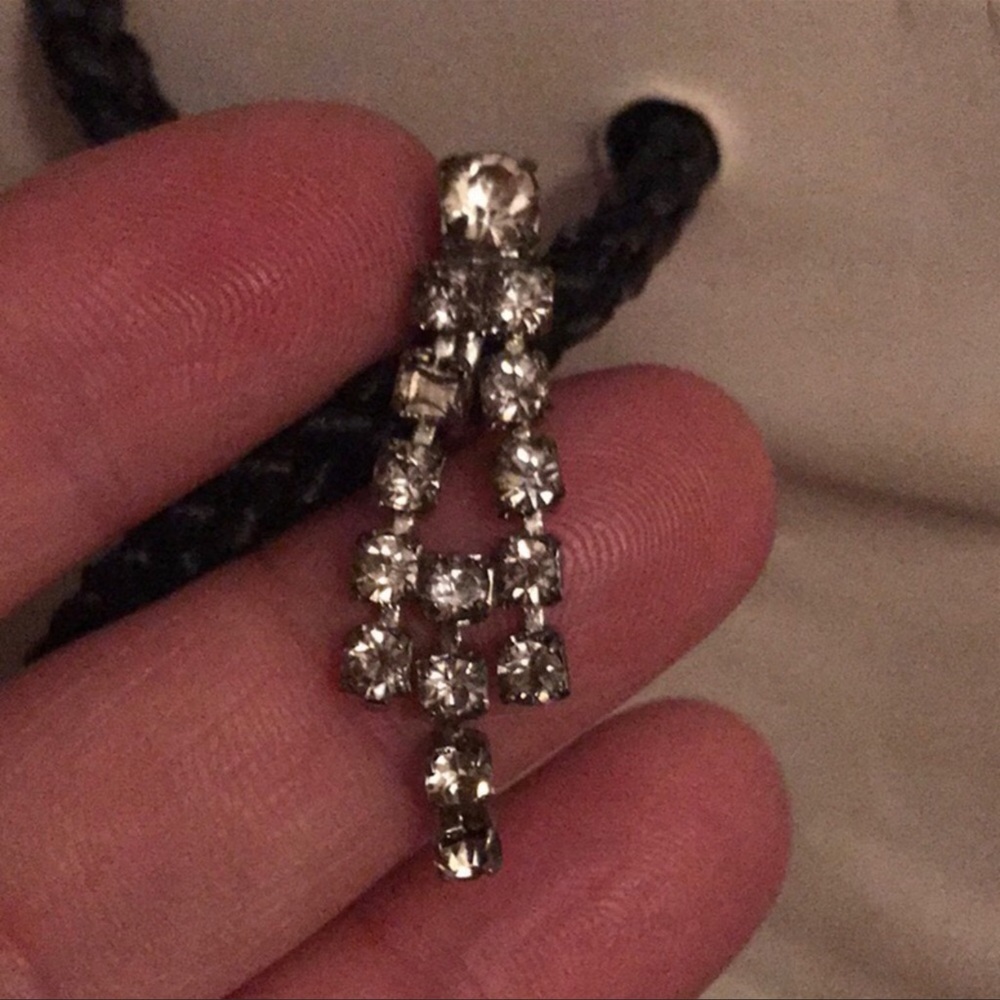 Vintage Chandelier Earrings faux Diamond Glass